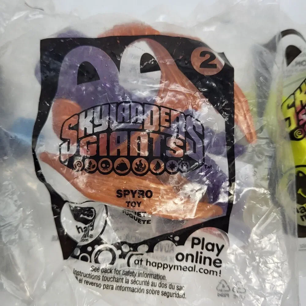 Lot Of 3 Skylanders McDonald’s Happy Meal Toys 2013 2014 Spyro Chompy Buckler